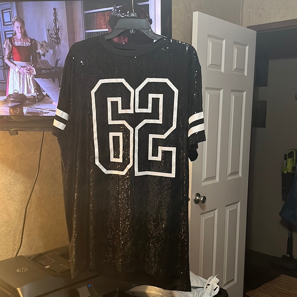 Sequin jersey dress